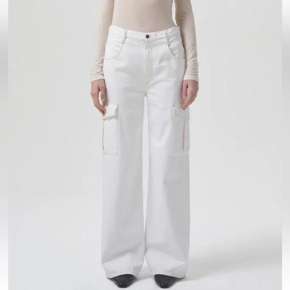 AGOLDE Minka Cargo Summer Jeans in White - Picture 5 of 9